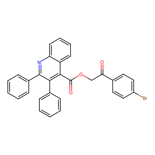 2-(4-Bromophenyl)-2-oxoethyl 2,3-diphenylquinoline-4-carboxylate structure
