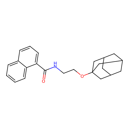 N-(2-adamantanyloxyethyl)naphthylcarboxamide structure
