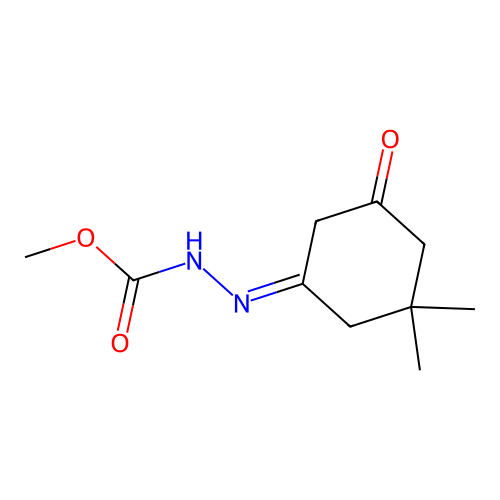 methyl (2Z)-2-(3,3-dimethyl-5-oxocyclohexylidene)hydrazinecarboxylate structure