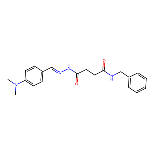 N-benzyl-4-{2-[4-(dimethylamino)benzylidene]hydrazino}-4-oxobutanamide structure