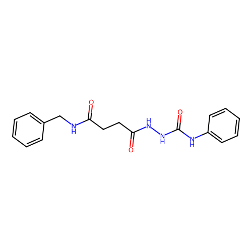 2-[4-(benzylamino)-4-oxobutanoyl]-N-phenylhydrazinecarboxamide structure