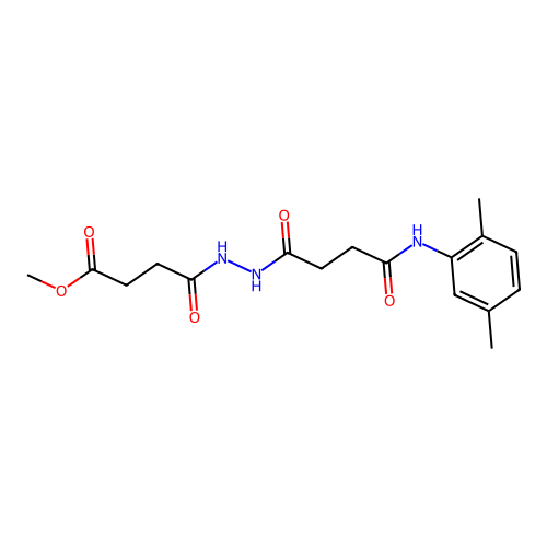 Methyl 4-[2-[4-(2,5-dimethylanilino)-4-oxobutanoyl]hydrazinyl]-4-oxobutanoate structure