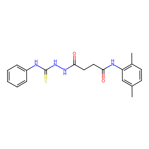 4-[2-(anilinocarbothioyl)hydrazino]-N-(2,5-dimethylphenyl)-4-oxobutanamide structure