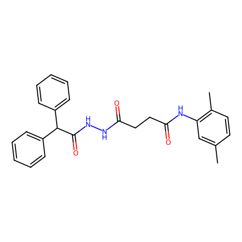 N-(2,5-dimethylphenyl)-4-[2-(diphenylacetyl)hydrazino]-4-oxobutanamide structure