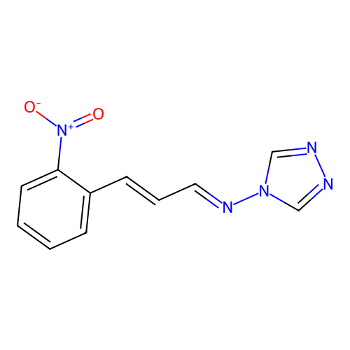 N-[(1E,2E)-3-(2-nitrophenyl)prop-2-en-1-ylidene]-4H-1,2,4-triazol-4-amine structure