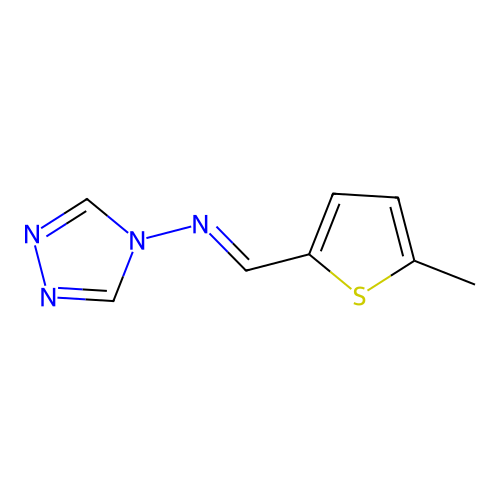N-[(E)-(5-methylthiophen-2-yl)methylidene]-4H-1,2,4-triazol-4-amine structure