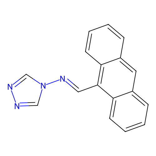 Anthracen-9-ylmethylene-[1,2,4]triazol-4-yl-amine structure