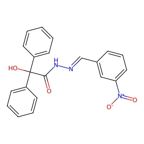 2-hydroxy-N'-[(E)-(3-nitrophenyl)methylidene]-2,2-diphenylacetohydrazide structure