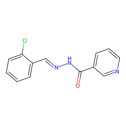 3-Pyridinecarboxylic acid, ((2-chlorophenyl)methylene)hydrazide, (E)- structure