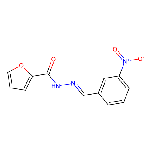 N-[(3-nitrophenyl)methylideneamino]furan-2-carboxamide structure