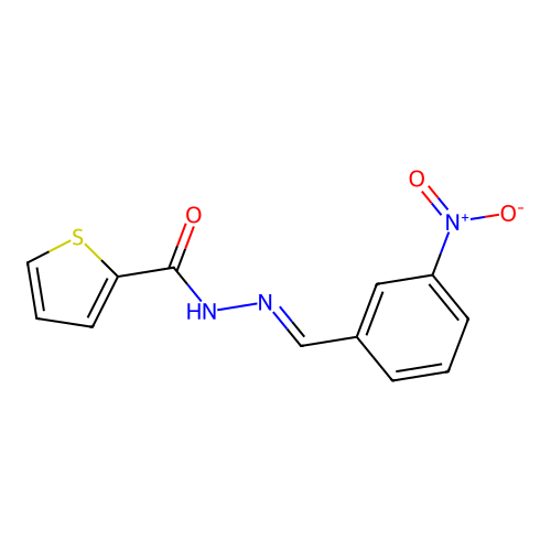 N'-(3-nitrobenzylidene)-2-thiophenecarbohydrazide structure