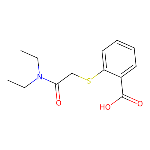 2-{[2-(Diethylamino)-2-oxoethyl]sulfanyl}benzoic acid structure