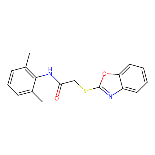 2-(1,3-Benzoxazol-2-ylsulfanyl)-N-(2,6-dimethylphenyl)acetamide structure