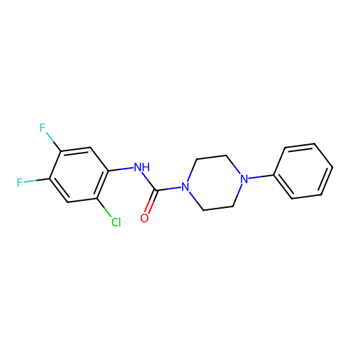 N-(2-chloro-4,5-difluorophenyl)-4-phenylpiperazine-1-carboxamide structure