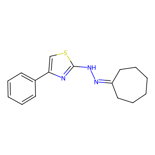 2-(2-Cycloheptylidenehydrazinyl)-4-phenylthiazole structure