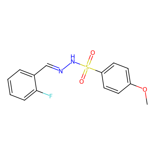 N-[(E)-(2-fluorophenyl)methylideneamino]-4-methoxybenzenesulfonamide structure