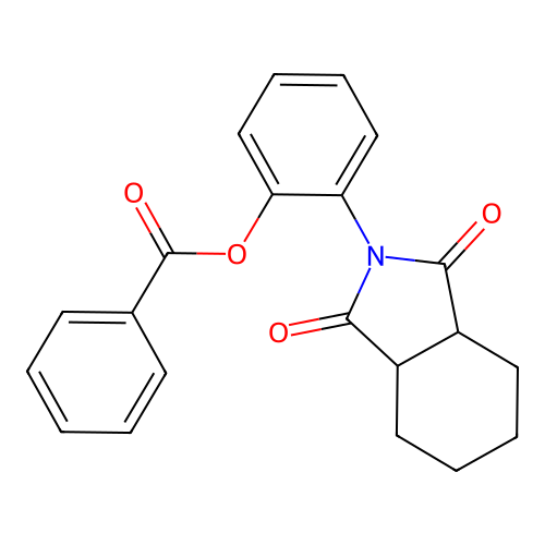 2-(1,3-dioxooctahydro-2H-isoindol-2-yl)phenyl benzoate structure