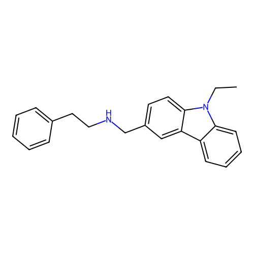N-[(9-ethyl-9H-carbazol-3-yl)methyl]-2-phenylethanamine structure