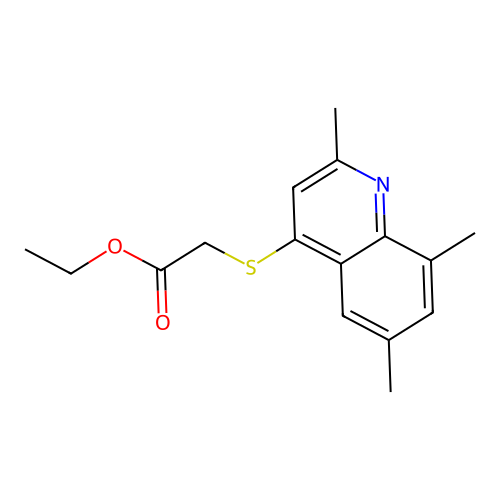Ethyl [(2,6,8-trimethylquinolin-4-yl)sulfanyl]acetate structure