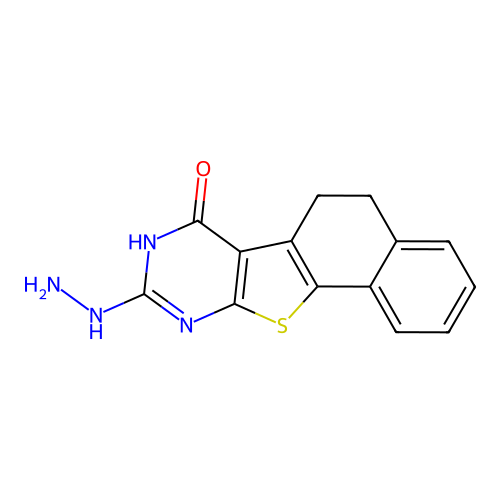 9-Hydrazino-5,8-dihydro-6H-11-thia-8,10-diaza-benzo[a]fluoren-7-one structure