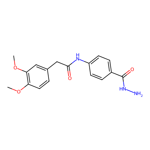 2-(3,4-dimethoxyphenyl)-N-[4-(hydrazinylcarbonyl)phenyl]acetamide structure