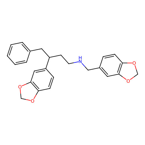 3-(1,3-benzodioxol-5-yl)-N-(1,3-benzodioxol-5-ylmethyl)-4-phenylbutan-1-amine structure