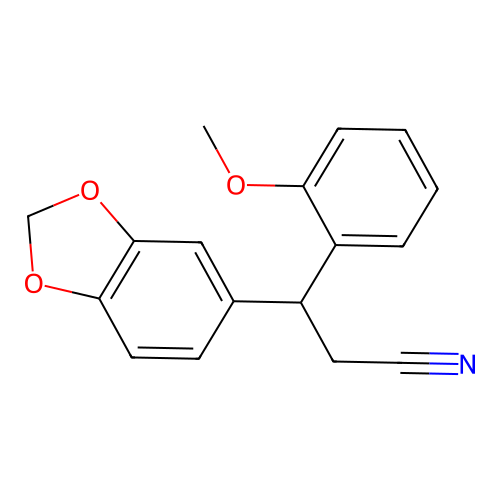 3-(1,3-Benzodioxol-5-yl)-3-(2-methoxyphenyl)propanenitrile structure