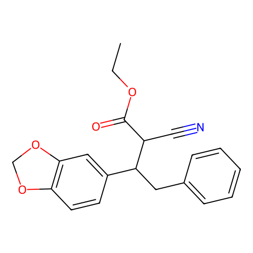 Ethyl 3-(1,3-benzodioxol-5-yl)-2-cyano-4-phenylbutanoate structure
