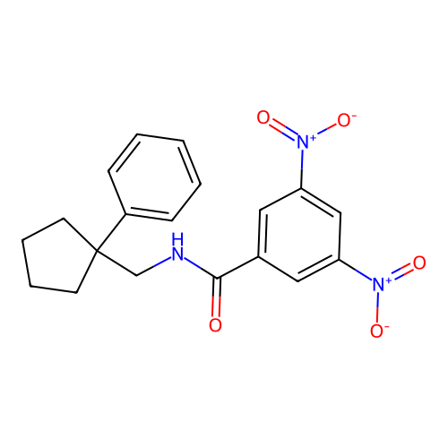 3,5-dinitro-N-[(1-phenylcyclopentyl)methyl]benzamide structure