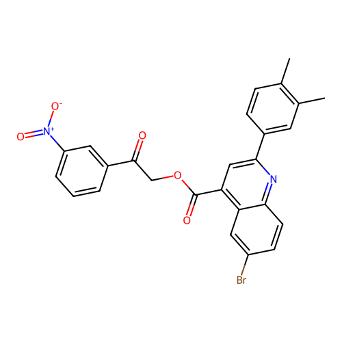 2-(3-nitrophenyl)-2-oxoethyl 6-bromo-2-(3,4-dimethylphenyl)quinoline-4-carboxylate structure