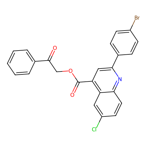 2-Oxo-2-phenylethyl 2-(4-bromophenyl)-6-chloroquinoline-4-carboxylate structure
