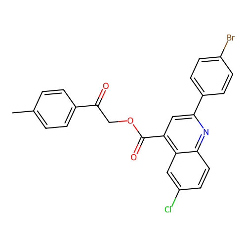 2-(4-Methylphenyl)-2-oxoethyl 2-(4-bromophenyl)-6-chloroquinoline-4-carboxylate structure