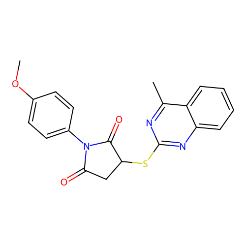 1-(4-Methoxyphenyl)-3-[(4-methylquinazolin-2-yl)sulfanyl]pyrrolidine-2,5-dione structure