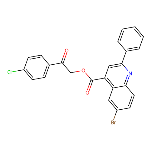 2-(4-Chlorophenyl)-2-oxoethyl 6-bromo-2-phenylquinoline-4-carboxylate structure