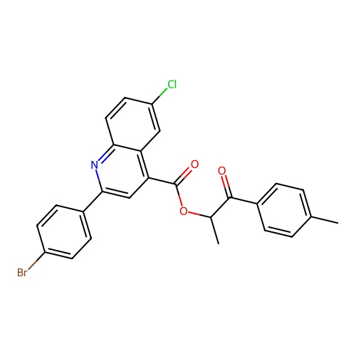 1-(4-methylphenyl)-1-oxopropan-2-yl 2-(4-bromophenyl)-6-chloroquinoline-4-carboxylate structure