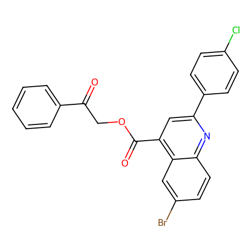2-Oxo-2-phenylethyl 6-bromo-2-(4-chlorophenyl)quinoline-4-carboxylate structure