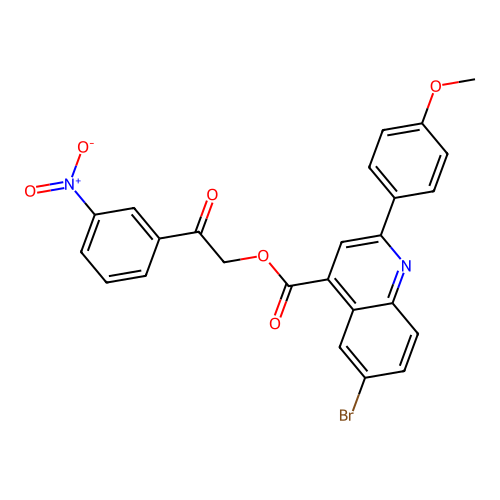 2-(3-Nitrophenyl)-2-oxoethyl 6-bromo-2-(4-methoxyphenyl)quinoline-4-carboxylate structure