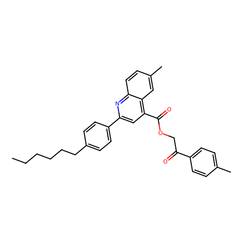 2-(4-Methylphenyl)-2-oxoethyl 2-(4-hexylphenyl)-6-methylquinoline-4-carboxylate structure