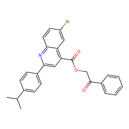 2-Oxo-2-phenylethyl 6-bromo-2-[4-(methylethyl)phenyl]quinoline-4-carboxylate structure