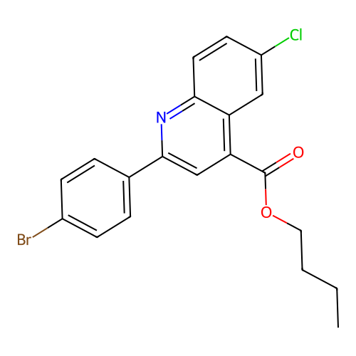 Butyl 2-(4-bromophenyl)-6-chloroquinoline-4-carboxylate structure