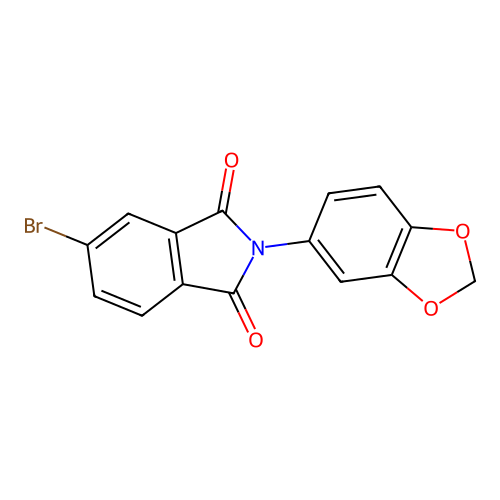 2-(1,3-benzodioxol-5-yl)-5-bromo-1H-isoindole-1,3(2H)-dione structure