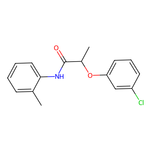 2-(3-chlorophenoxy)-N-(2-methylphenyl)propanamide structure