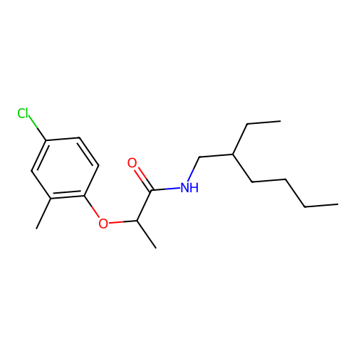 2-(4-chloro-2-methylphenoxy)-N-(2-ethylhexyl)propanamide structure