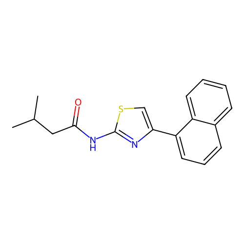 3-methyl-N-[4-(naphthalen-1-yl)-1,3-thiazol-2-yl]butanamide structure
