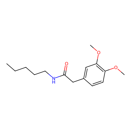 2-(3,4-dimethoxyphenyl)-N-pentylacetamide structure