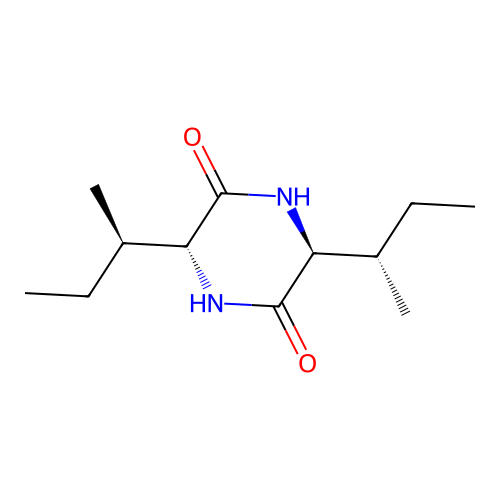 (3S,6R)-6-[(2R)-butan-2-yl]-3-[(2S)-butan-2-yl]piperazine-2,5-dione structure