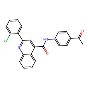 N-(4-acetylphenyl)-2-(2-chlorophenyl)quinoline-4-carboxamide structure