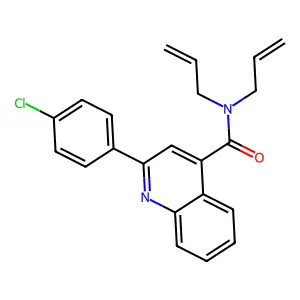 2-(4-chlorophenyl)-N,N-bis(prop-2-enyl)quinoline-4-carboxamide structure