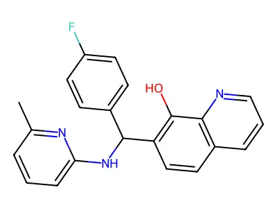 7-[(4-Fluorophenyl)-[(6-methylpyridin-2-yl)amino]methyl]quinolin-8-ol structure