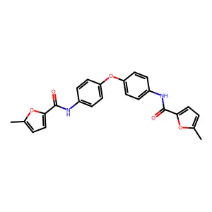 N,N'-(oxydibenzene-4,1-diyl)bis(5-methylfuran-2-carboxamide) structure